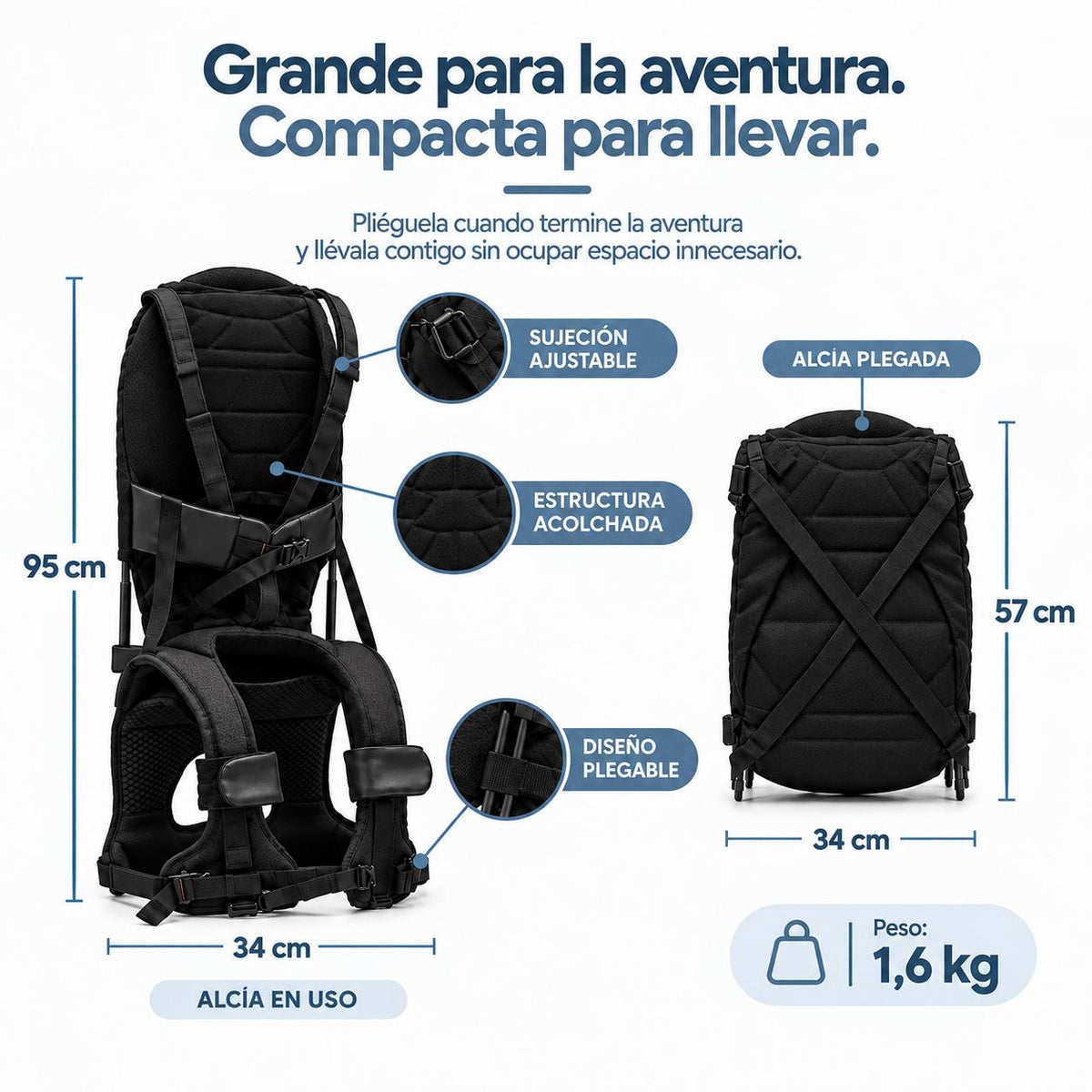 Portabebes de hombros | Manos libres