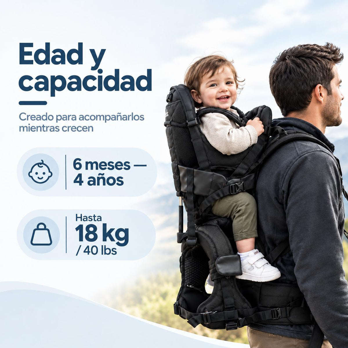 Portabebes de hombros | Manos libres